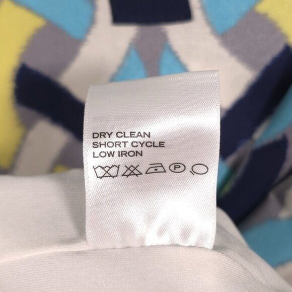 Etcetera Women's Shift Dress Size 8 Geometric Multicolor VNeck Combo 100% SILK - Picture 12 of 12